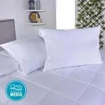 Juego de 2 Almohadas en tela 144 hilos borde blanco